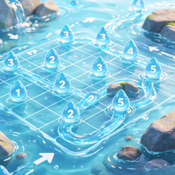 Water Droplet Merging & Number Elimination Game